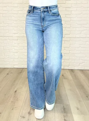 JUDY BLUE Karis High Rise Vintage Wash Retro Wide Leg