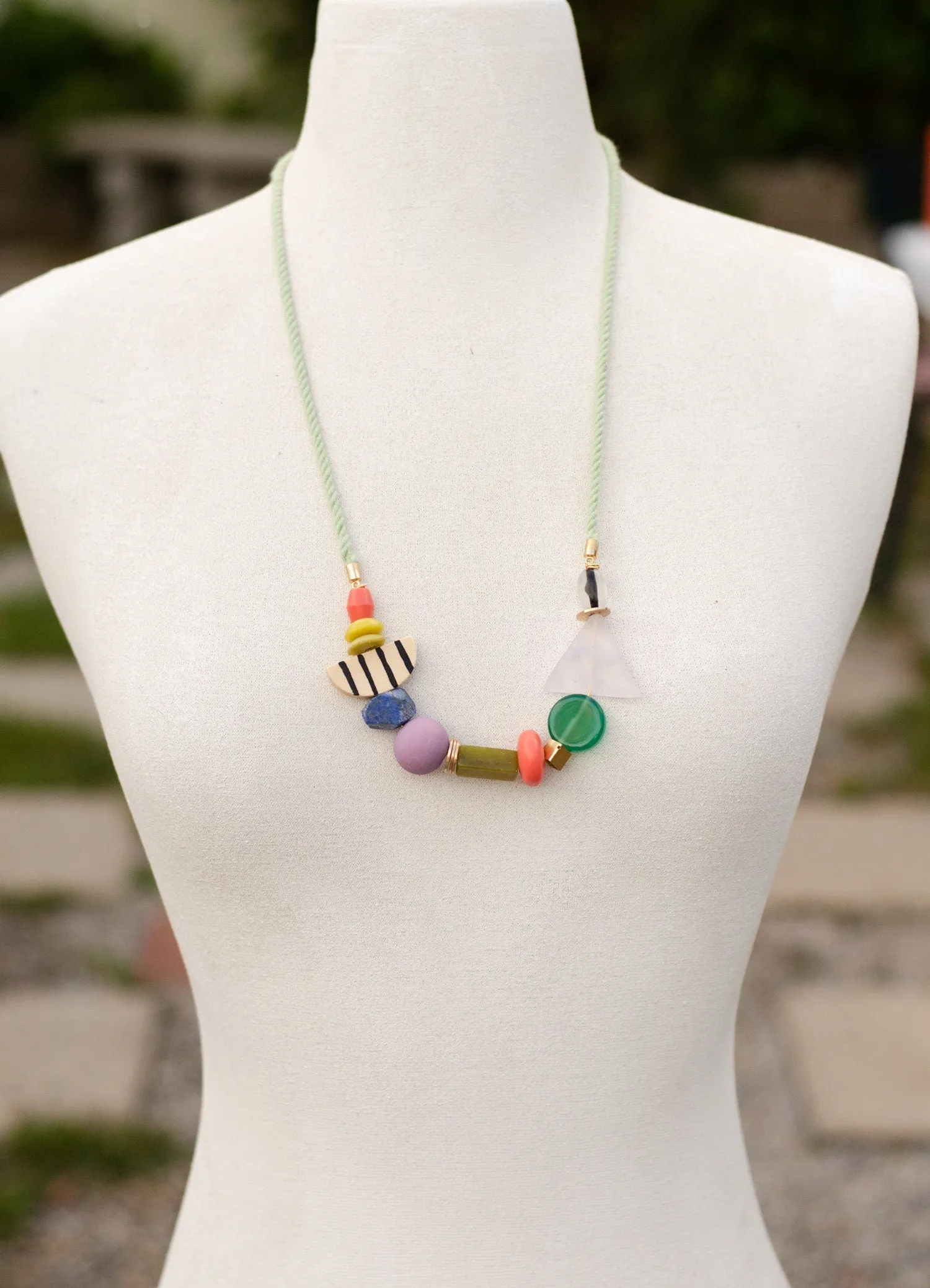 Kaleidoscope Statement Necklace, colorful statement necklace, maximalism, natural stone necklace, bold jewelry, rainbow necklace