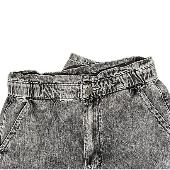 KanCan Women's High Rise 90s Slouch Acid Wash Black Jeans Size 25 Distressed Y2K