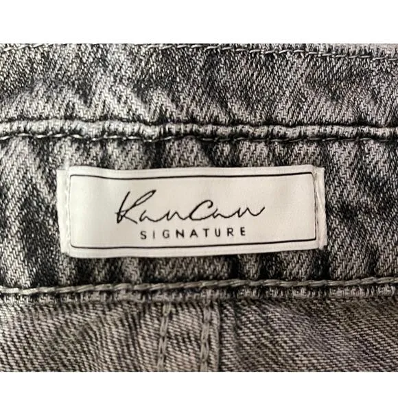 KanCan Women's High Rise 90s Slouch Acid Wash Black Jeans Size 25 Distressed Y2K
