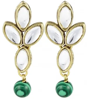 Karatcart Ethnic Kundan 14K Yellow Gold Plated Alloy Drop Earring