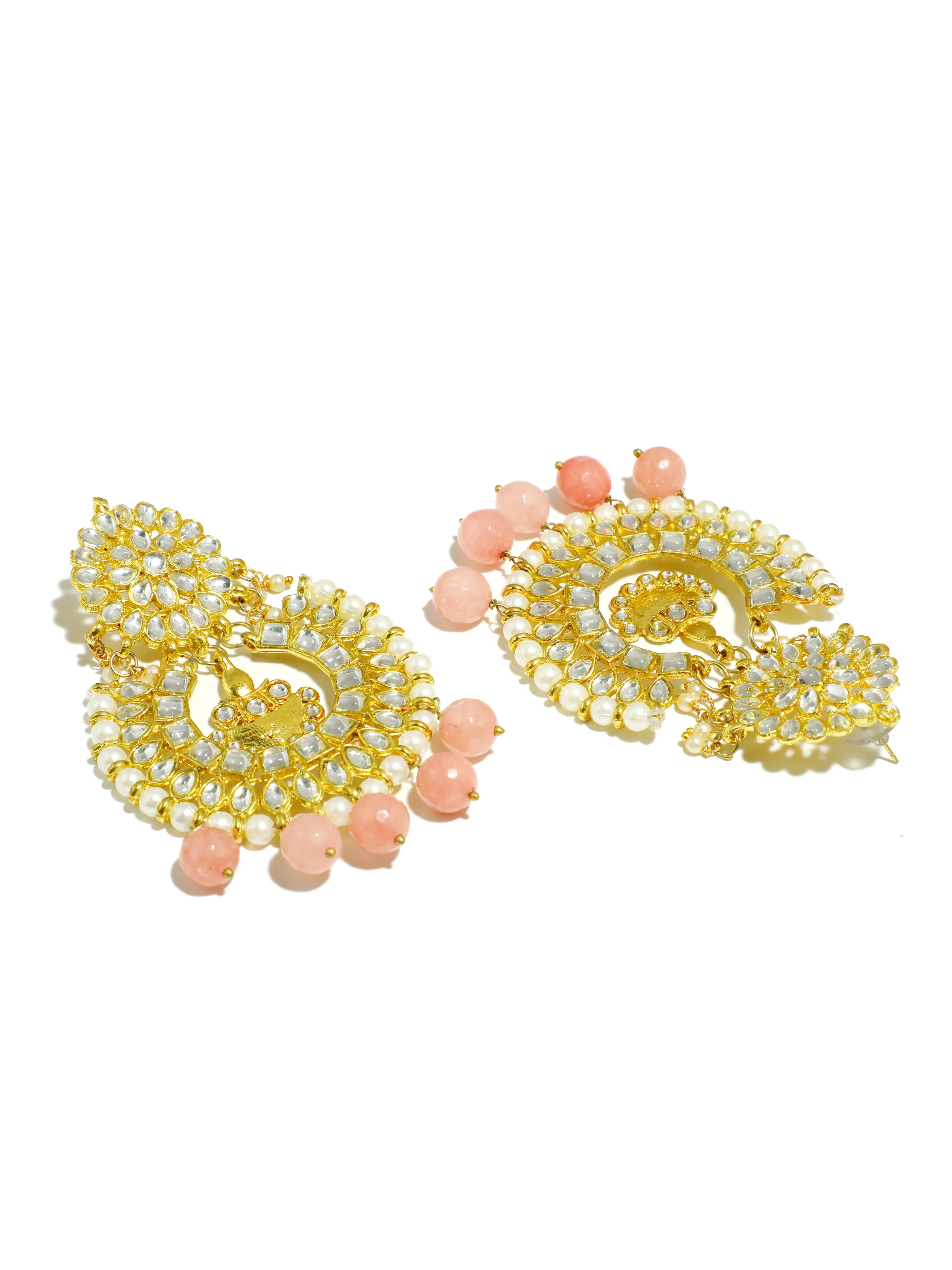 Kundan Bridal Peach Choker Necklace Set