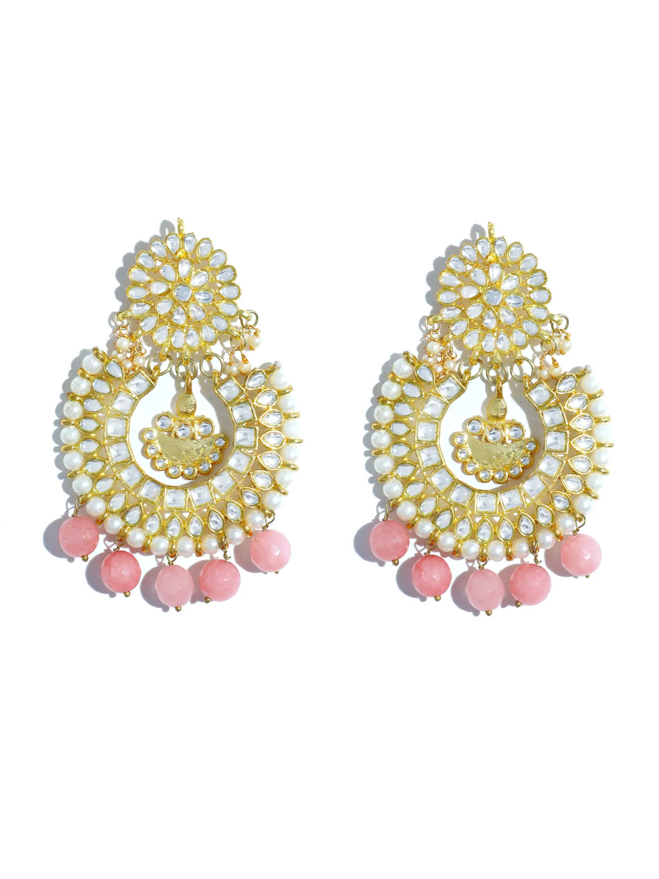 Kundan Bridal Peach Choker Necklace Set
