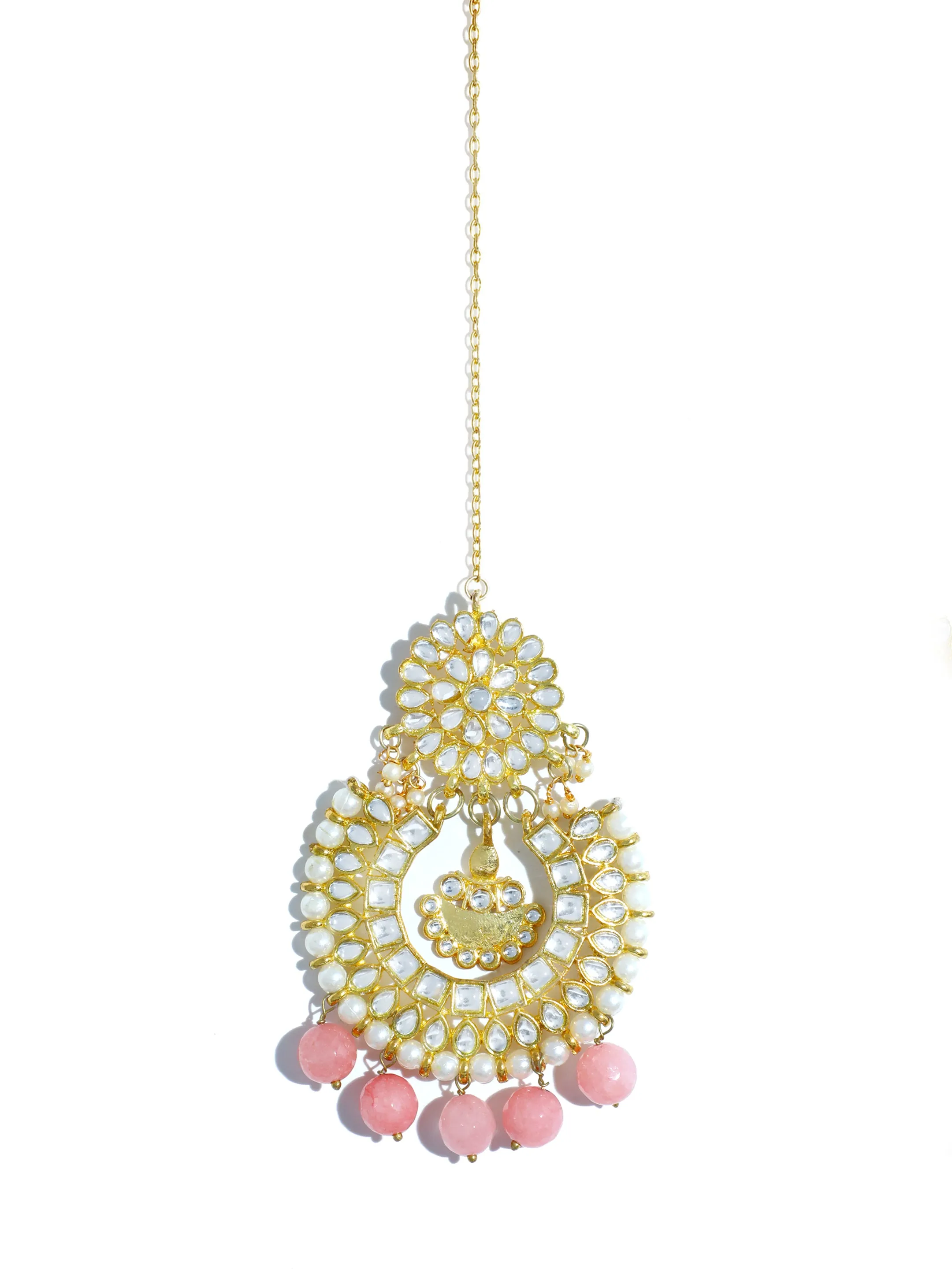 Kundan Bridal Peach Choker Necklace Set