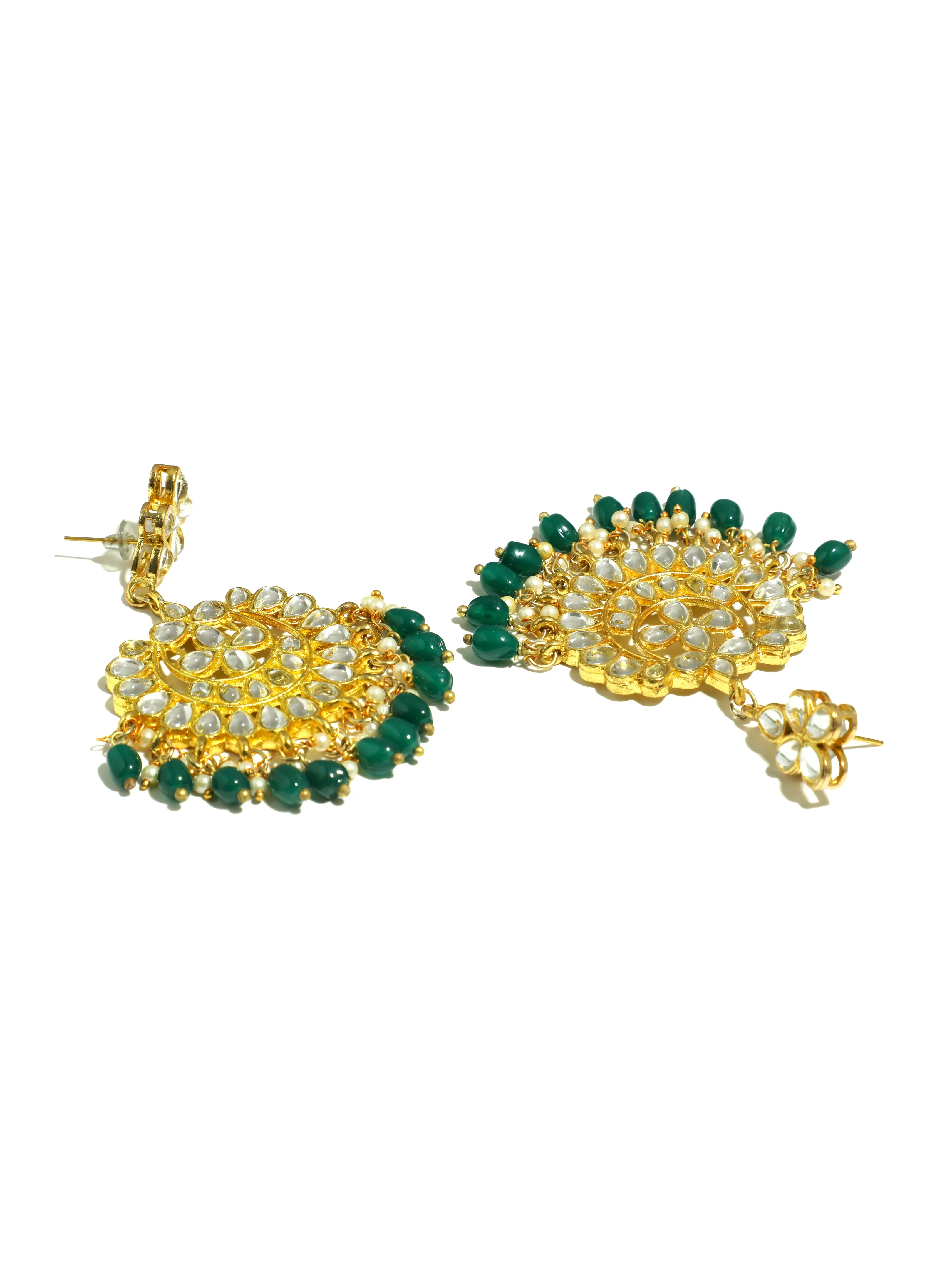Kundan Green Stone Necklace Set