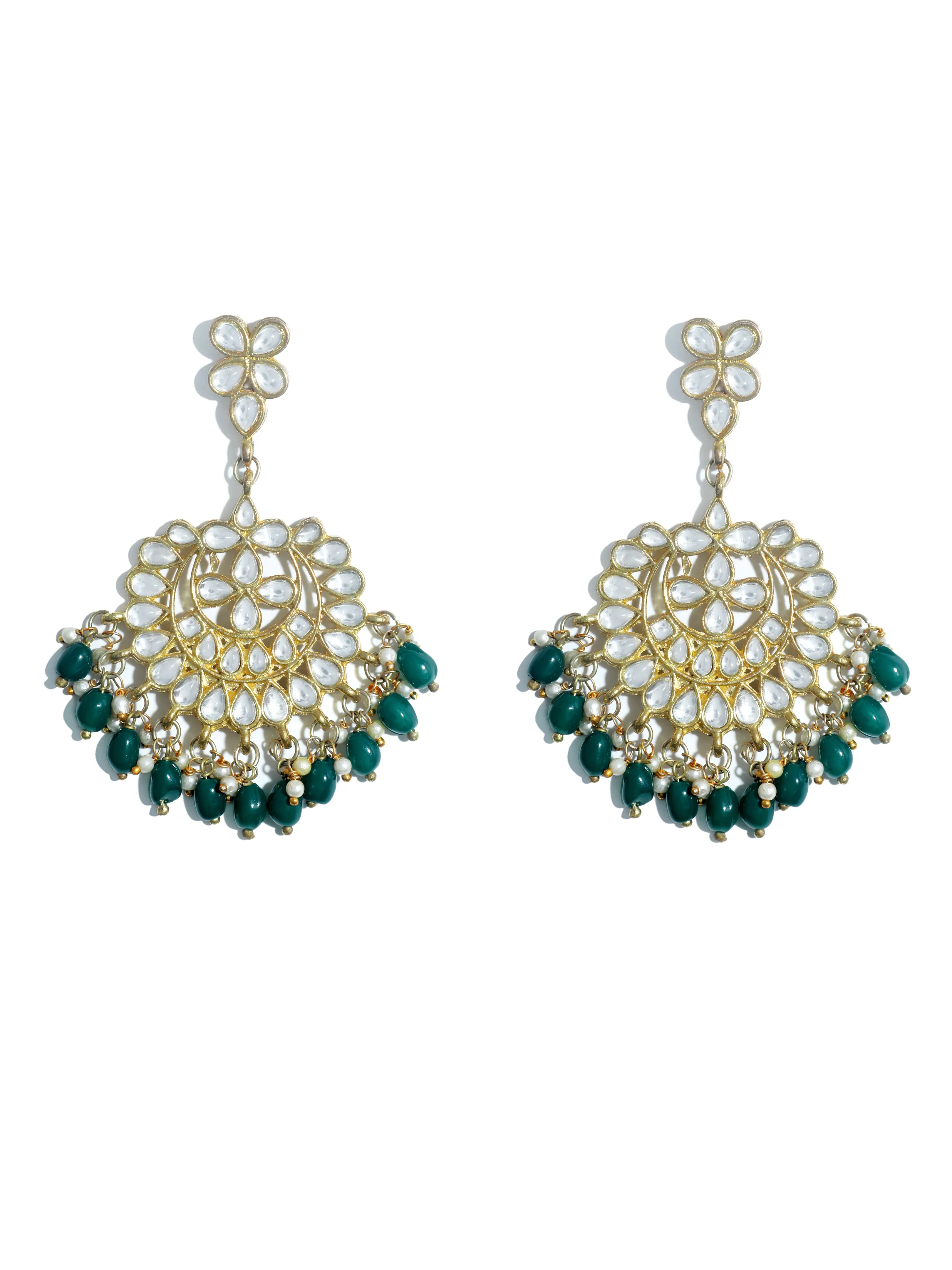 Kundan Green Stone Necklace Set