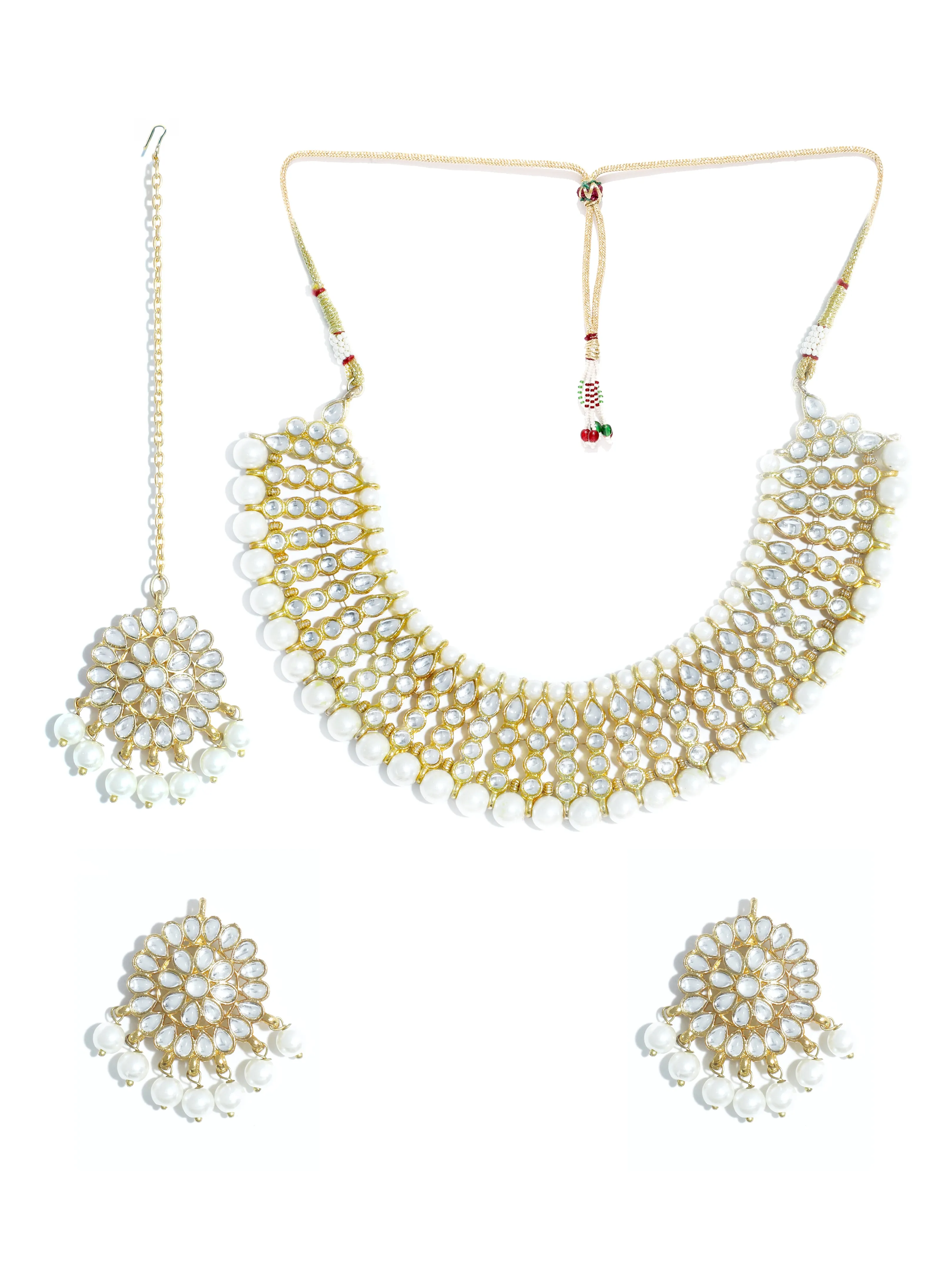 Kundan White Choker Necklace Set
