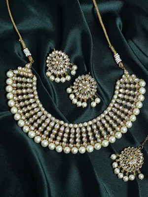 Kundan White Choker Necklace Set