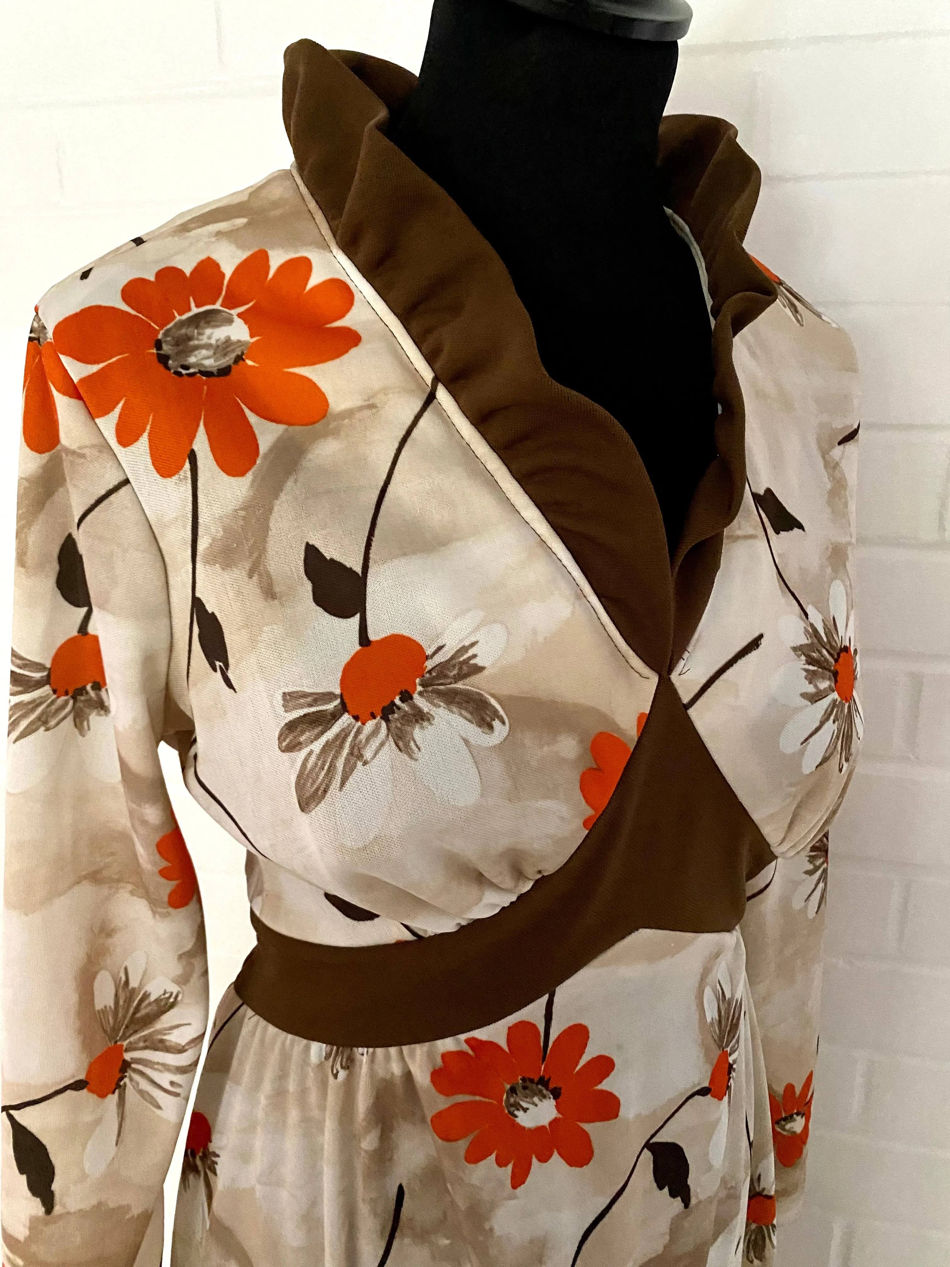 Late 60s/ Early 70s Flowered Maxi Dress