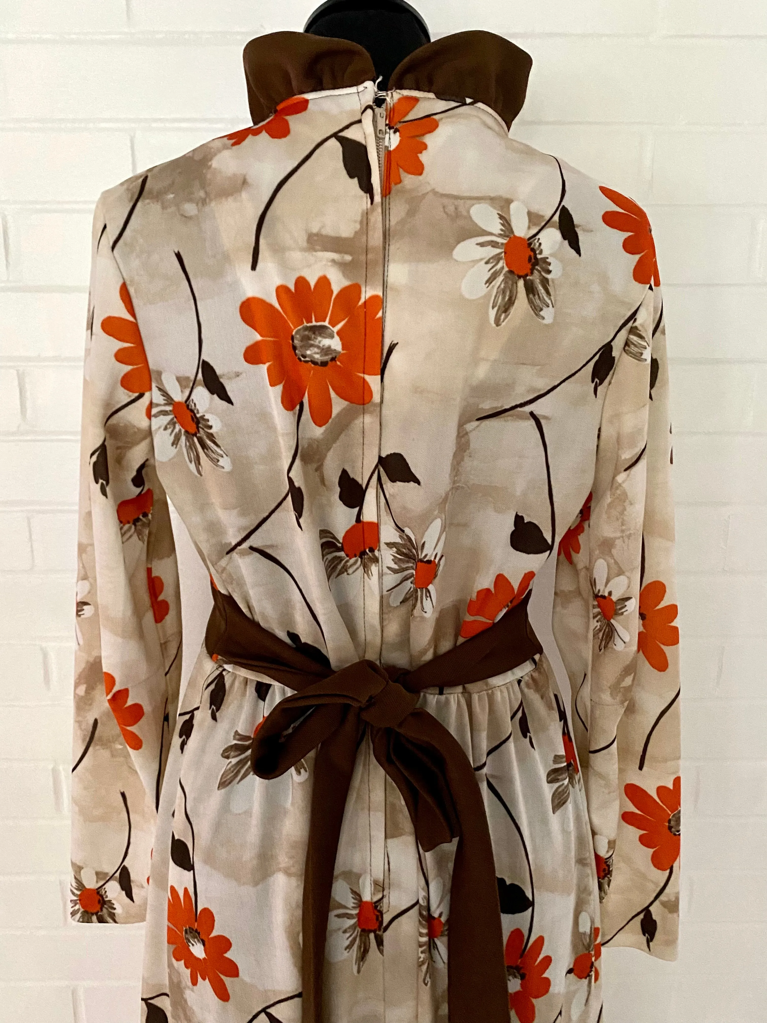 Late 60s/ Early 70s Flowered Maxi Dress