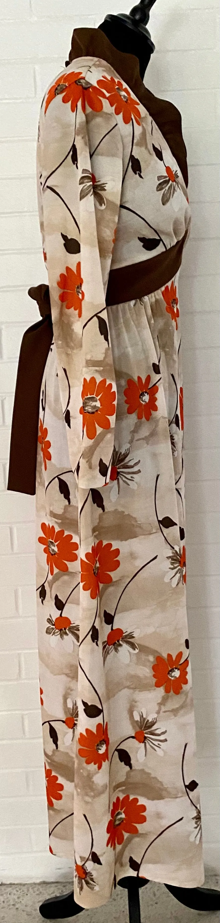 Late 60s/ Early 70s Flowered Maxi Dress
