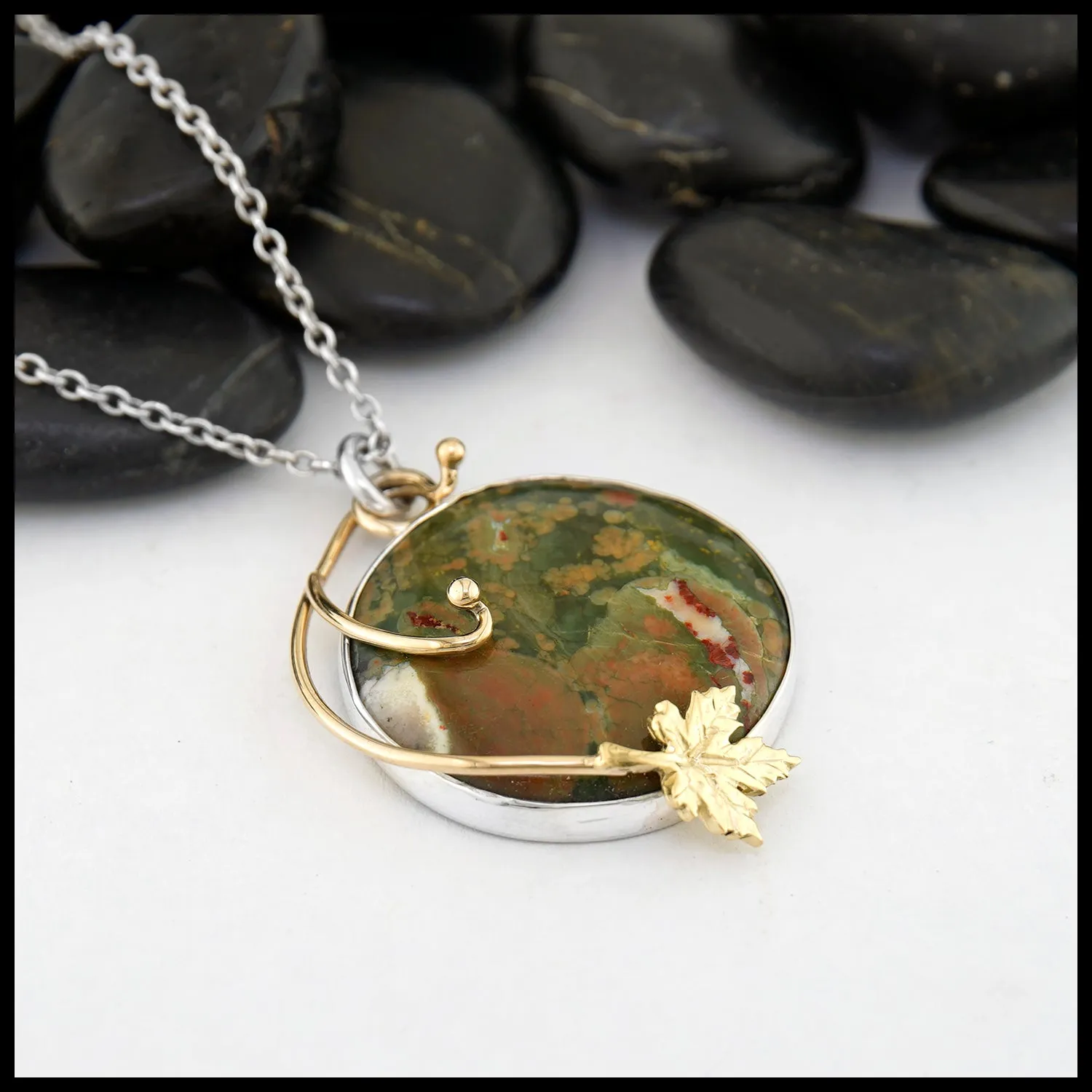 Leaf and Agate Pendant