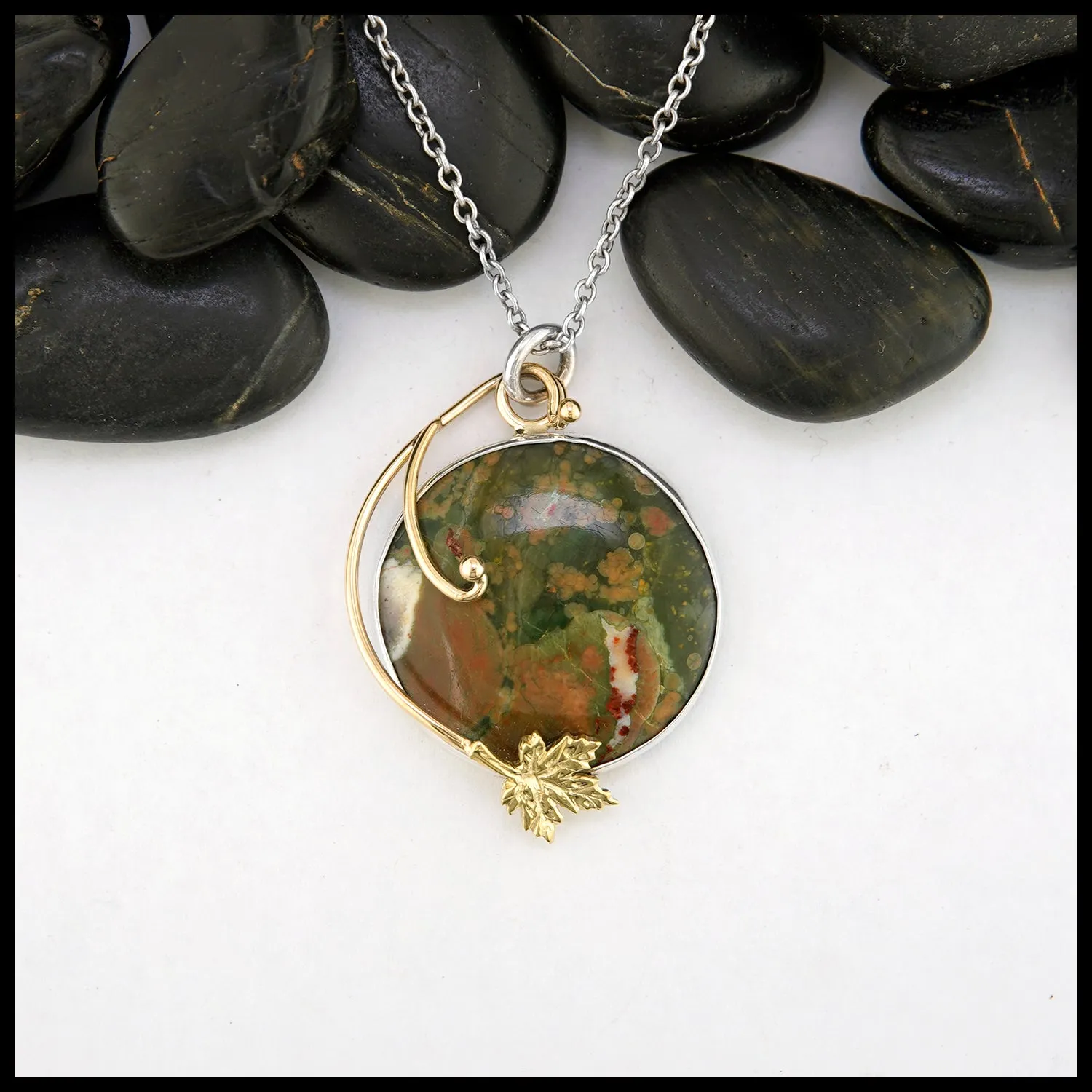 Leaf and Agate Pendant