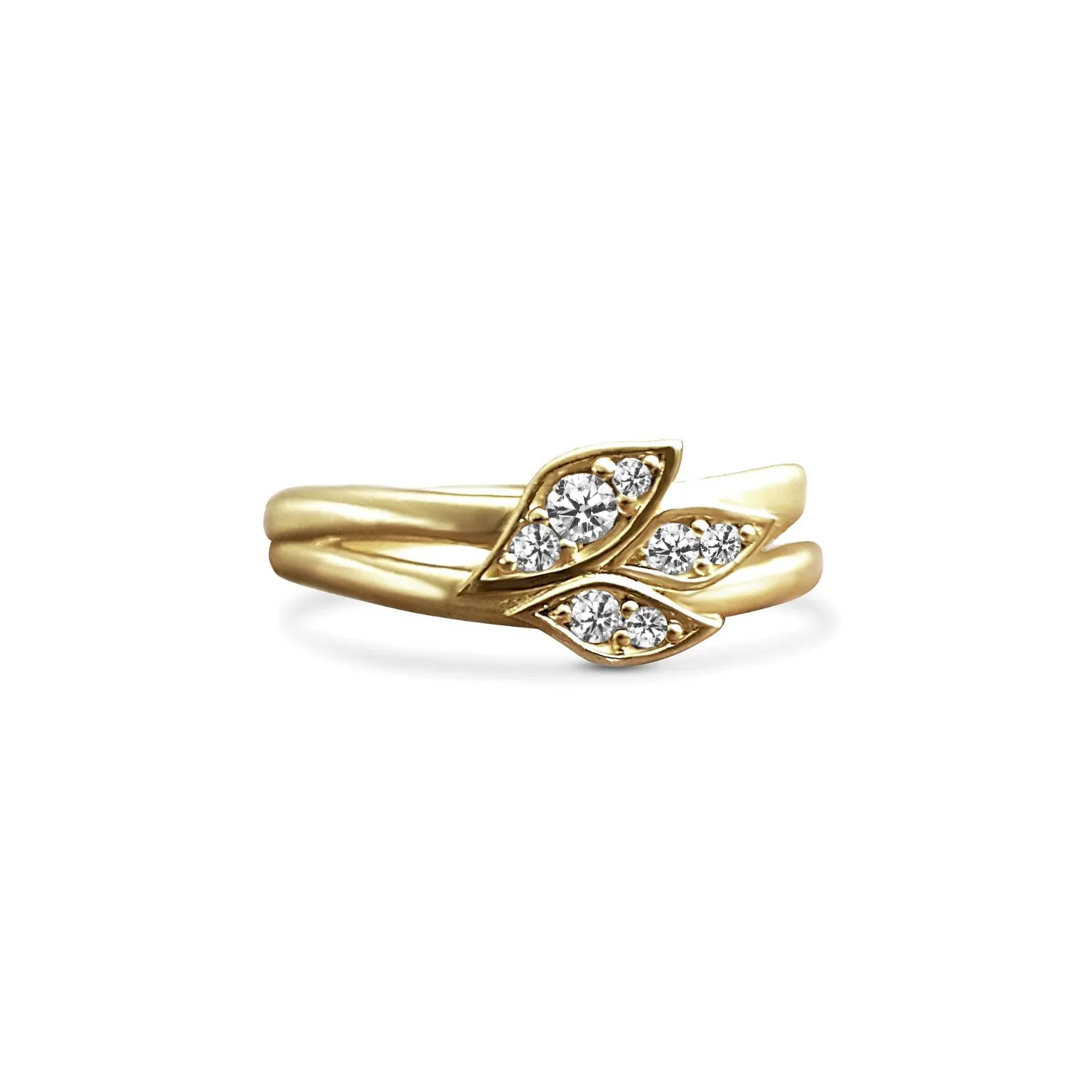 Leaf and Branch Diamond Gold Ring