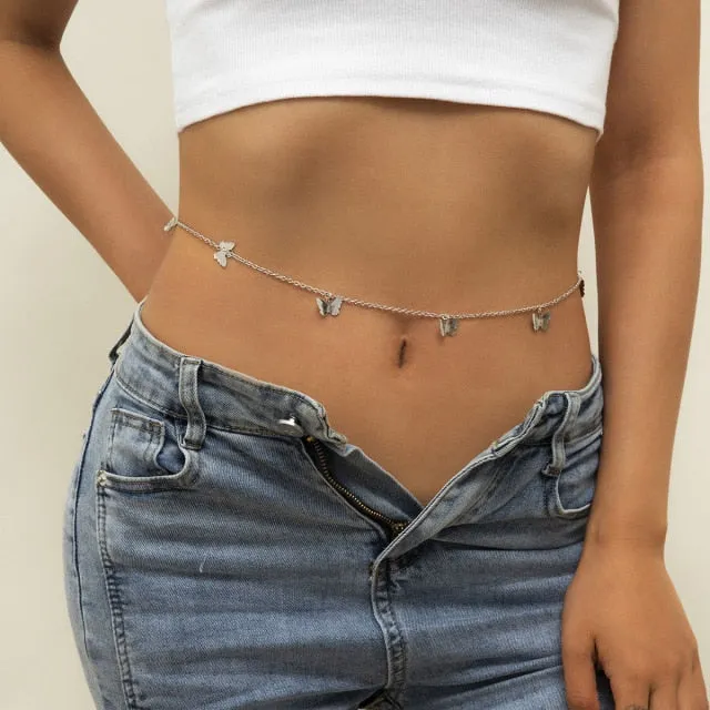 Leaf Diamond Belly Waist Chain
