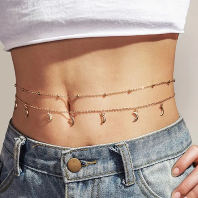 Leaf Diamond Belly Waist Chain