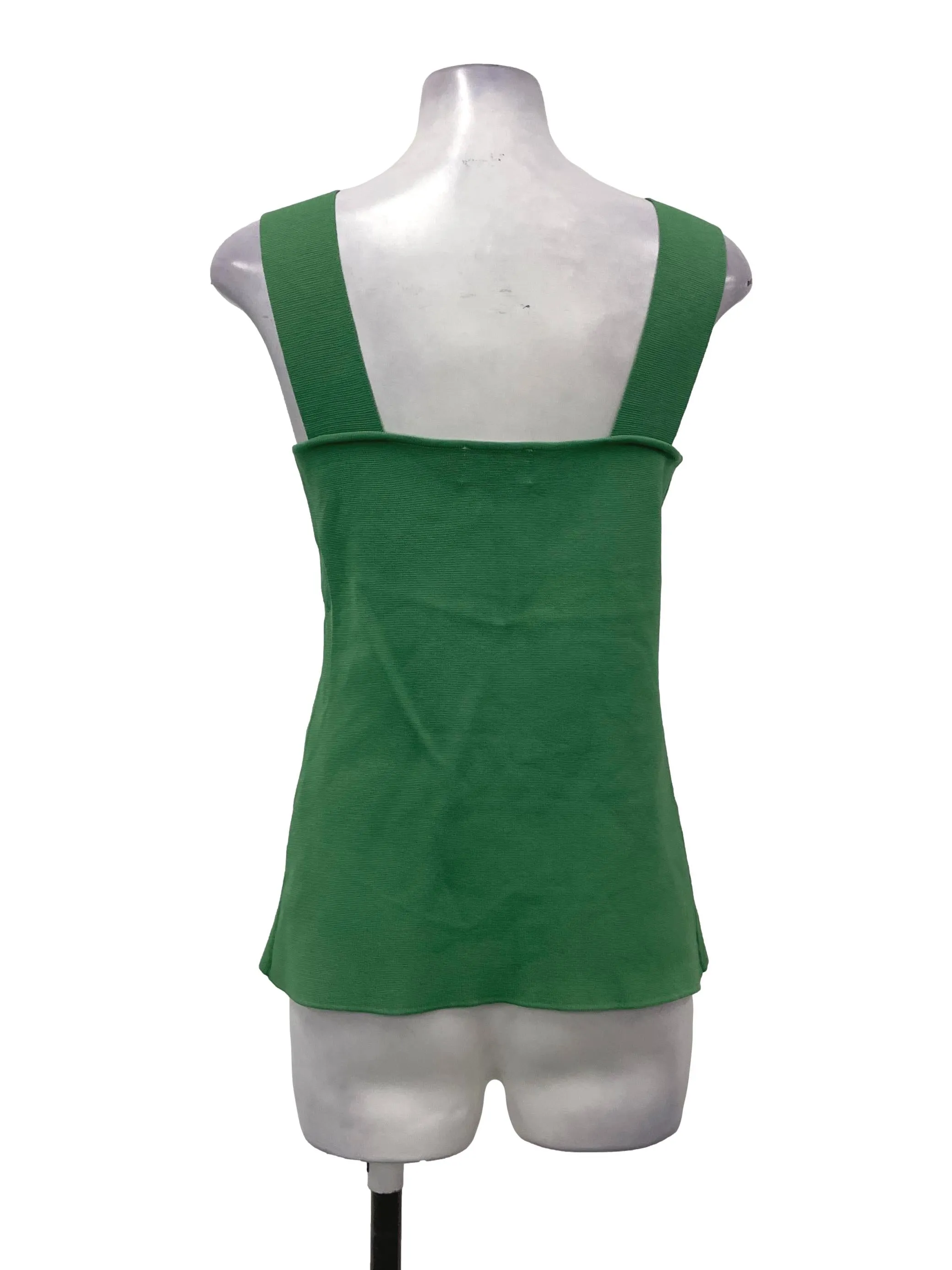 Leaf Green Sleeveless Knit Top OSN