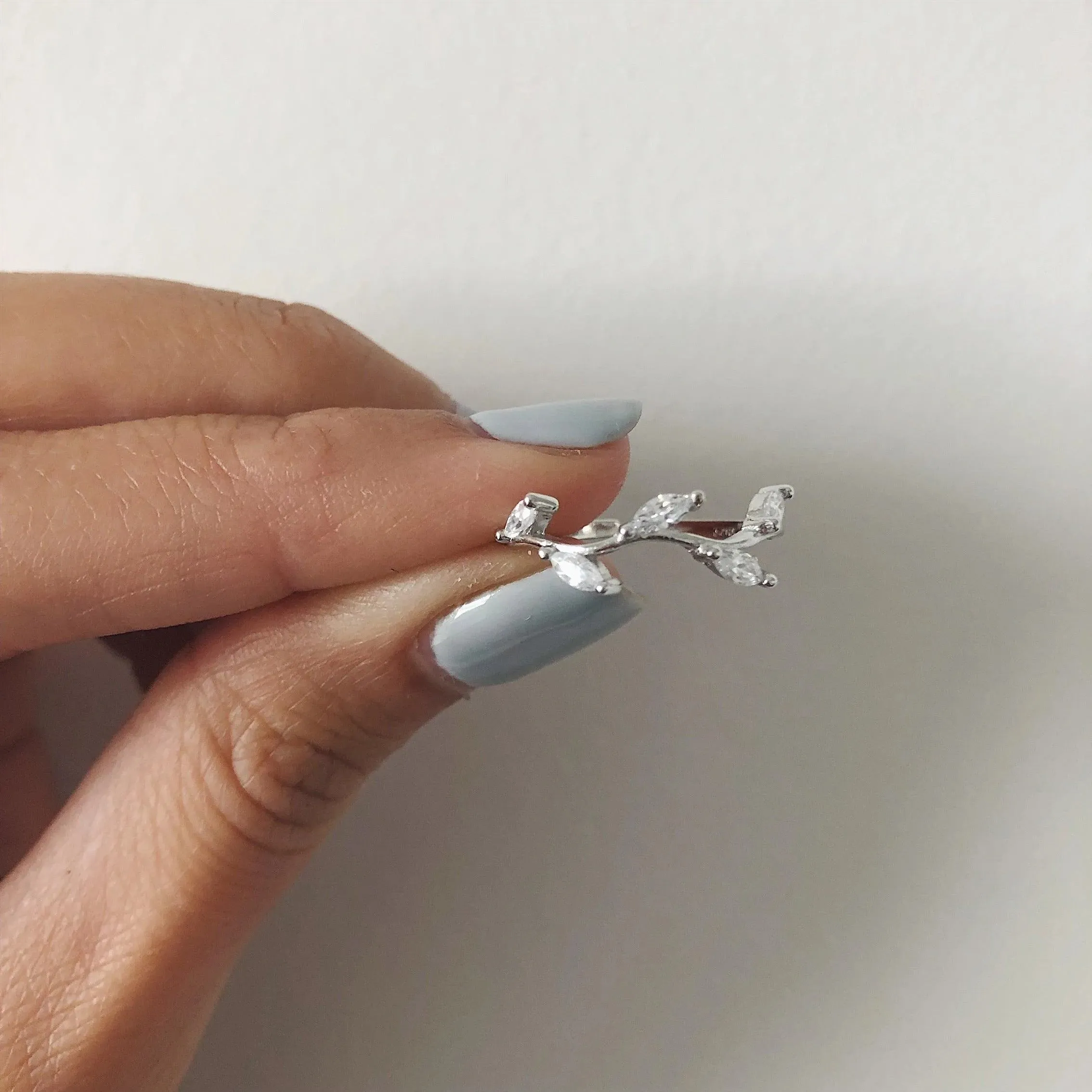 Leaf Ring | Dainty Leaf Cluster | 925 Sterling Silver