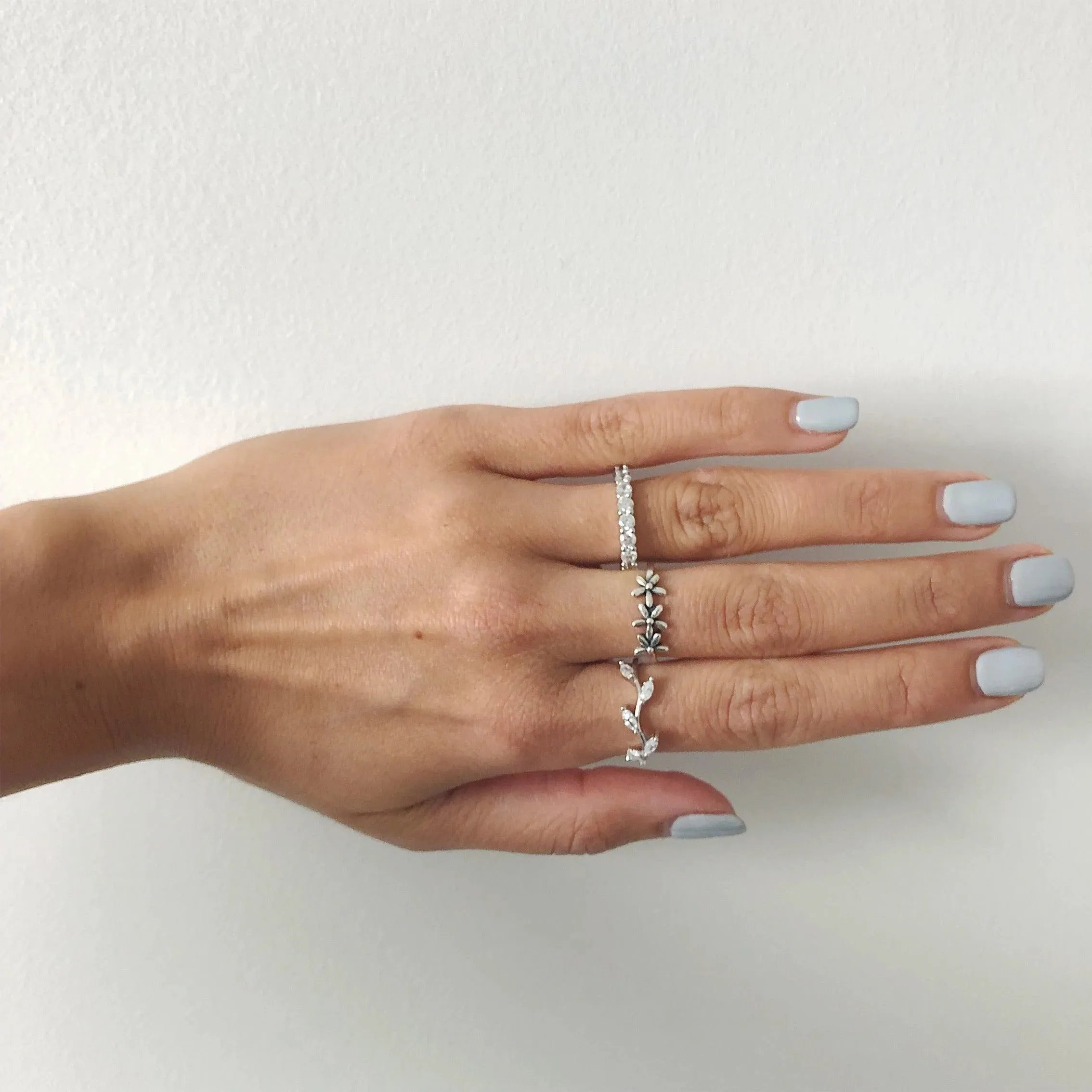 Leaf Ring | Dainty Leaf Cluster | 925 Sterling Silver