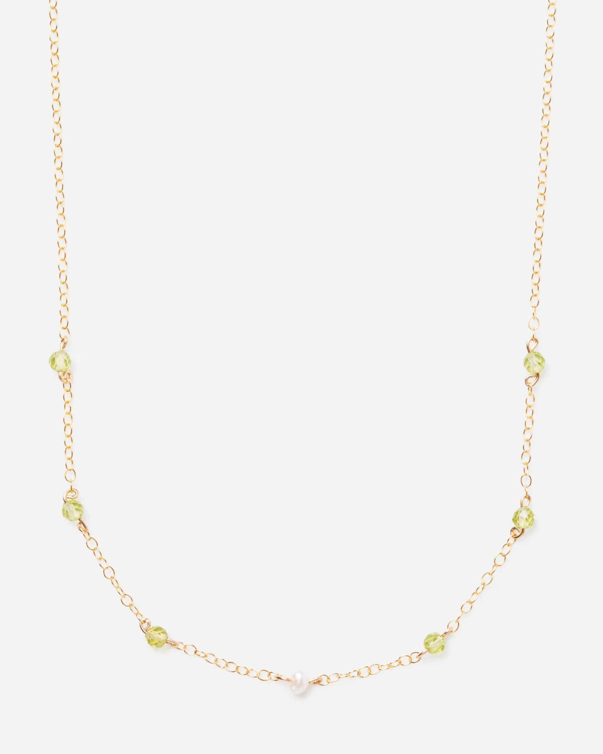 LEAH'S PERIDOT AND PEARL CARMELLA NECKLACE