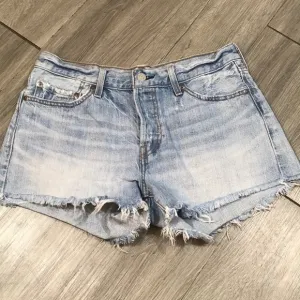 Levi’s 501 Retro Distressed Lightwash Frayed Hem Denim Shorts size 28