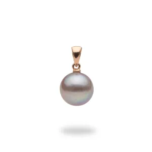 Lilac Freshwater Pearl Pendant in Rose Gold - 9-10mm