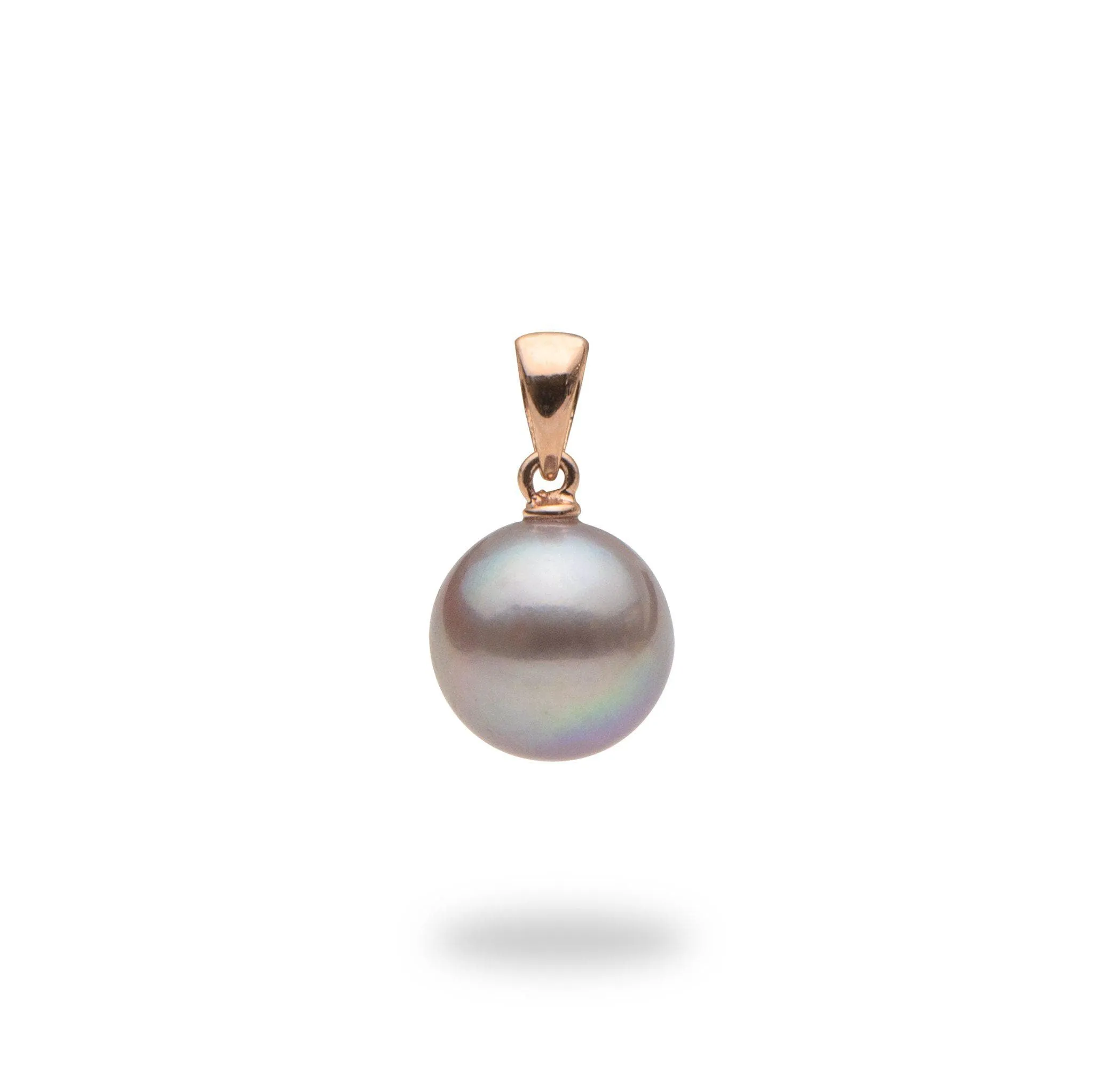 Lilac Freshwater Pearl Pendant in Rose Gold - 9-10mm