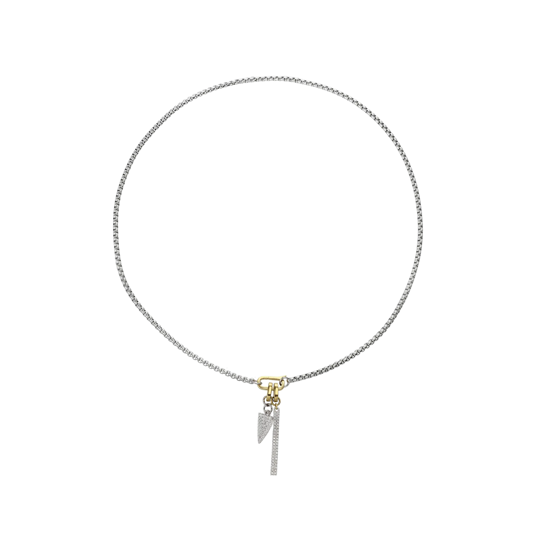 LINK BOX BAR CHARM NECKLACE