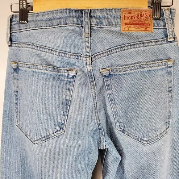 Lucky Brand Bridgette Cropped Flare Button Fly Jeans Light Wash Blue Size 00/24