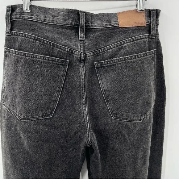 Madewell Baggy Tapered Jeans Black Relaxed Fit High Waisted Size 28P