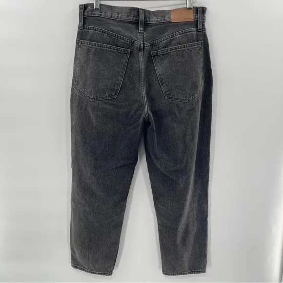 Madewell Baggy Tapered Jeans Black Relaxed Fit High Waisted Size 28P