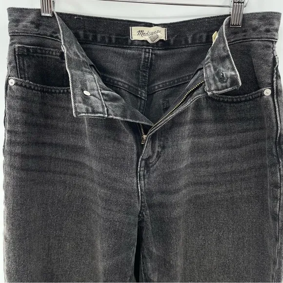 Madewell Baggy Tapered Jeans Black Relaxed Fit High Waisted Size 28P