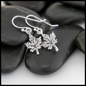 Maple Leaf Drop and Threader Earrings