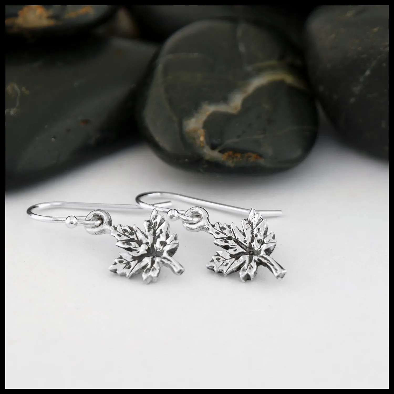 Maple Leaf Drop and Threader Earrings