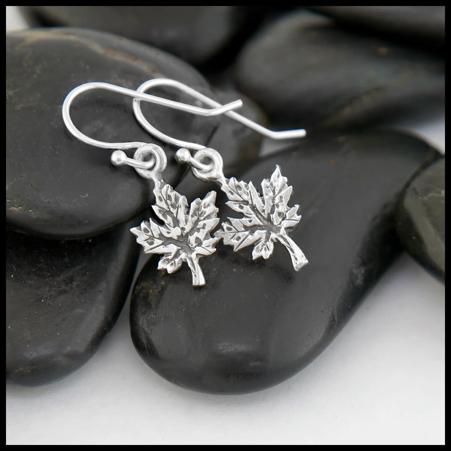 Maple Leaf Drop and Threader Earrings