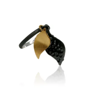 Mariposa Double Ring Black & Gold
