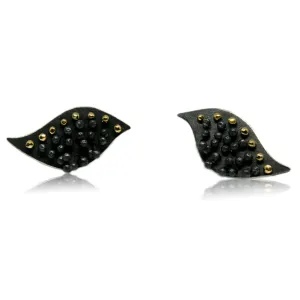 Mariposa Earrings Black with 14k yellow  gold