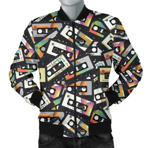 Men's Retro Cassette Tape Bomber Jacket