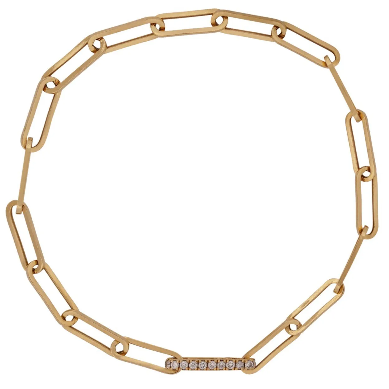 Mini Paperclip Bracelet With Diamond Clasp