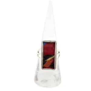 Mixed Butterfly Wing Ring Sterling Silver Band Size 8