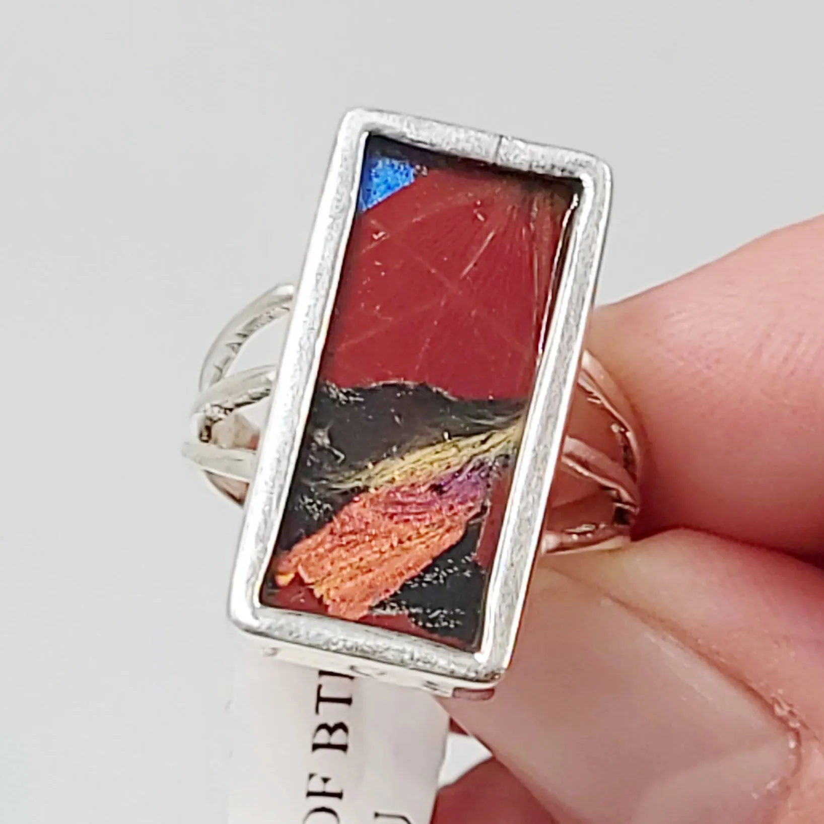 Mixed Butterfly Wing Ring Sterling Silver Band Size 8