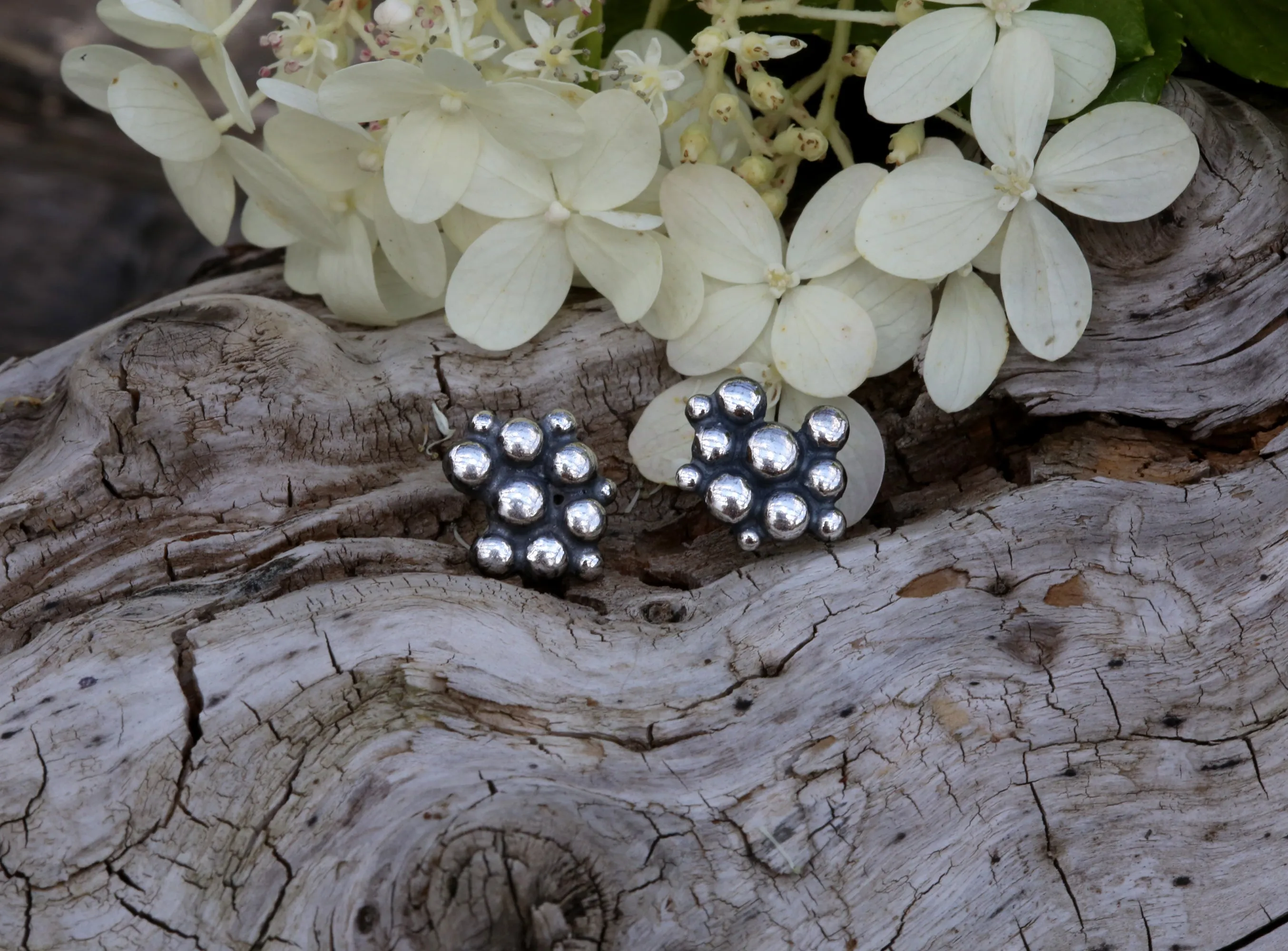 Molecular Earrings Silver