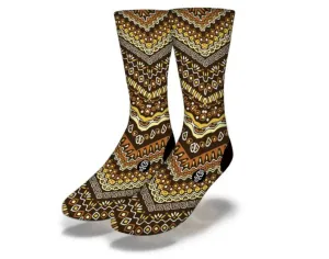 MONARCH BUTTERFLY KALEIDOSCOPE African Tribal Pattern Socks