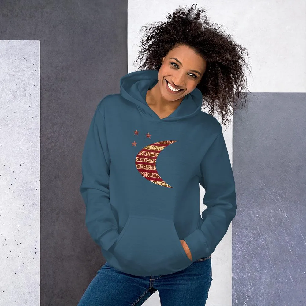 Moon African Print Unisex Hoodie