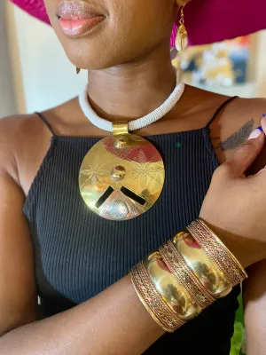 Moremi Brass and Bead Choker