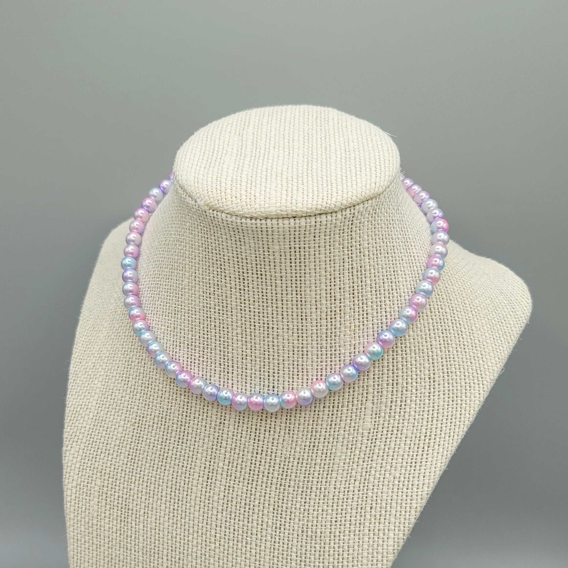 MTO | Necklace | Dainty Faux Pearl | Cotton Candy