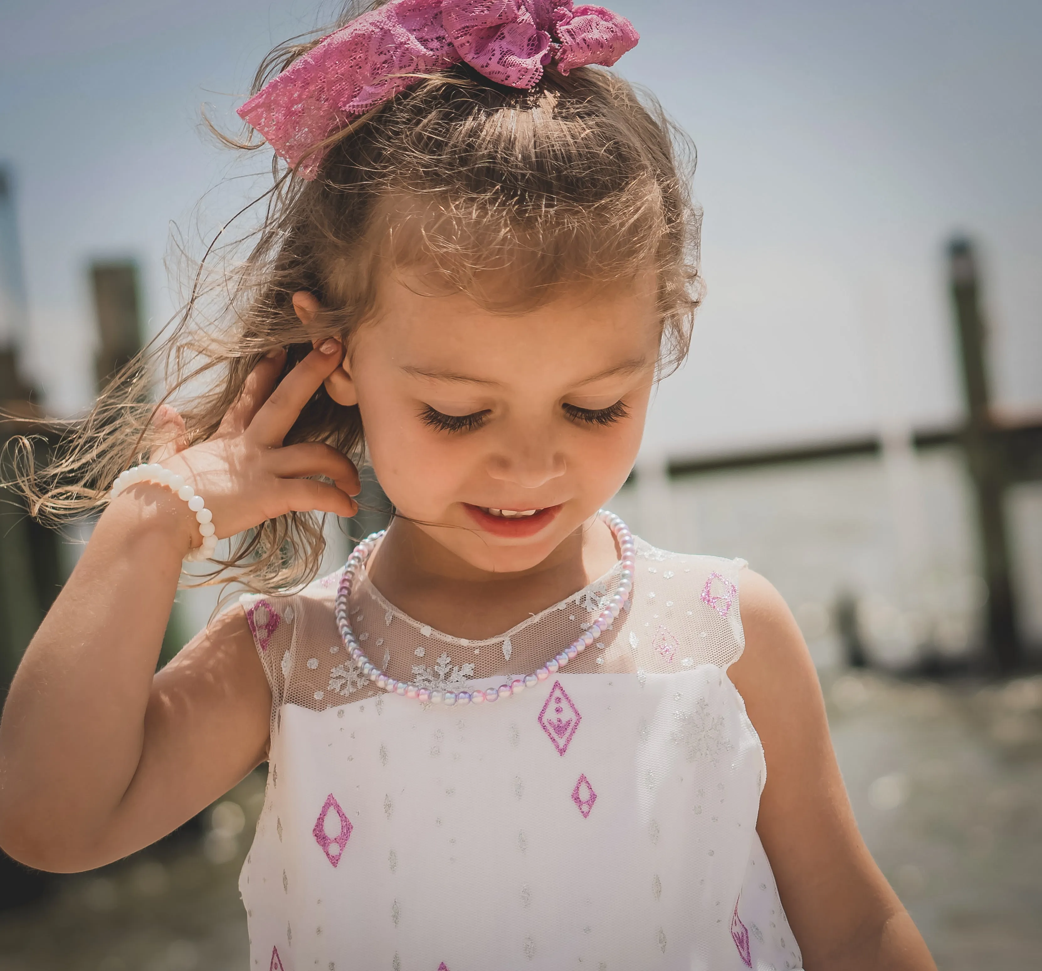 MTO | Necklace | Dainty Faux Pearl | Cotton Candy