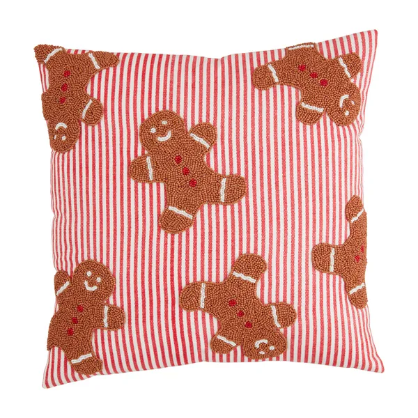 Mudpie Gingerbread Beaded Pillow
