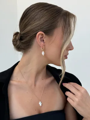 My Daughter, Cross Pearl Necklace, gold filled