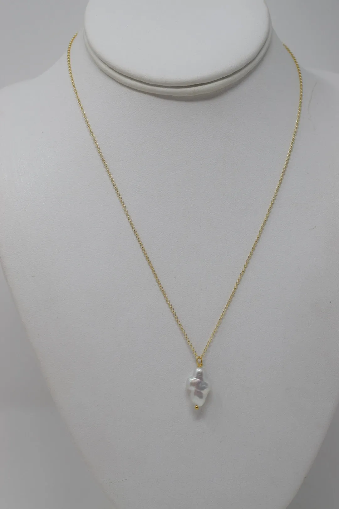 My Daughter, Cross Pearl Necklace, gold filled
